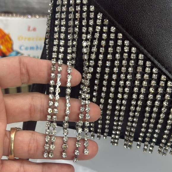 (E4) Victoria's Secret Glam Rhinestone Fringe Convertible Crossbody - Picture 3 of 16